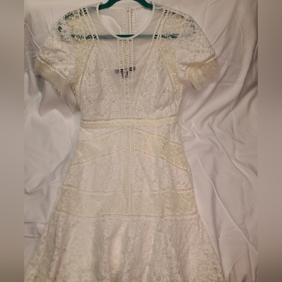 French Connection Chante Lace Minidress size 10 bridal shower bachelorette - Picture 9 of 14